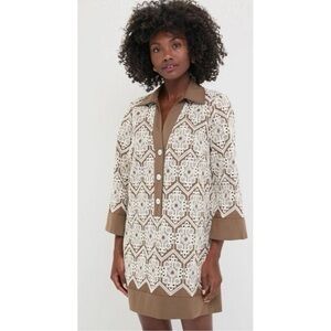 Tuckernuck Mocha Mousse Lace Collier Dress